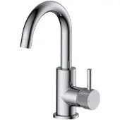 Sanilux Wastafelmengkraan Largo Opbouw Met Draaibare Uitloop Met Geribbeld Knop Chroom