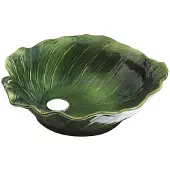 Best design Waskom flower 40 cm keramiek glanzend groen