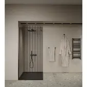 Boss & Wessing Inloopdouche bws elonpa helder glas 70x200 cm zwart