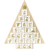 Rex London Houten Kerstboom Adventskalender met gouden details van