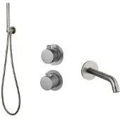 Sanilux Badset inbouw hops met box thermostaat muurbevestiging gunmetal