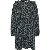 Vero moda Jurk 'FLORALY' turquoise / zwart