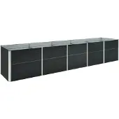 vidaXL Plantenbak verhoogd 400x80x77 cm gegalvaniseerd staal antraciet