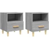 vidaXL Nachtkastjes 2 st 40x35x47 cm grijs sonoma eikenkleurig