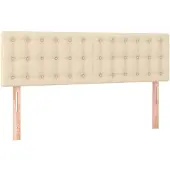 vidaXL Hoofdborden 144x5x78/88 cm stof crèmekleurig