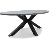 BUITEN living Stockholm dining tuintafel 4 personen | polystone + staal | betonlook | 200cm - ovale tuintafel 4 personen, 6 personen