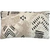 Malagoon Funny Block Dye Gebreid Sierkussen 35 x 60 cm - Off White