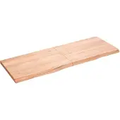 vidaXL Wandschap 140x50x(2-4)cm behandeld massief eikenhout lichtbruin
