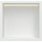 Guido Gusto Mat wit RVS Inbouwnis 30x30x10cm met LED verlichting