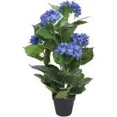 vidaXL Kunst hortensia plant met pot 60 cm blauw