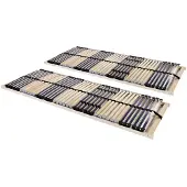 vidaXL Lattenbodems 2 st met 42 latten 7 zones 70x200 cm