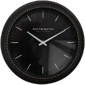 Clayre & Eef wandklok, diameter 28 cm, hoogte 5 cm, zwart, kunststof