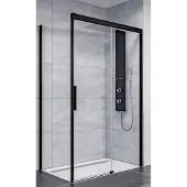 Ben IMotion zijwand links t.b.v. schuifdeur 90x206cm Mat zwart/Helder glas