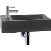 Saqu Nature fonteinset met chromen kraan links natuursteen