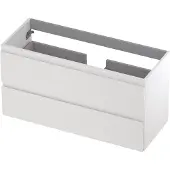Ink Onderkast 100x40cm - Greeploos - 2 Lades - Mat Wit - Badkamermeubels, Wastafelonderkasten - 8718835010270