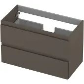 Ink Onderkast 80x40cm - Greeploos - 2 Lades - Mat Taupe - Badkamermeubels, Wastafelonderkasten - 8718835020538