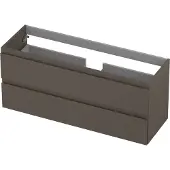 Ink Onderkast 120x40cm - Greeploos - 2 Lades - Mat Taupe - Badkamermeubels, Wastafelonderkasten - 8718835020583