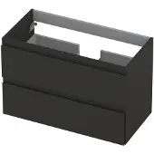 Ink Onderkast 80x40cm - Greeploos - 2 Lades - Mat Antraciet - Badkamermeubels, Wastafelonderkasten - 8718835010249