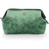 Pip studio Cooper Cosmetic Purse Velvet Quiltey Days Green 30x13.8x20.7cm Toilettas 1 st