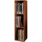 Hioshop Platto3 wandkast voor LP 3 planken nootboom decor.