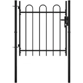 vidaXL Enkele deur hekpoort BOXTEL met hoepel bovenkant 100 x 75 cm
