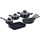 Herzberg Set Kookgerei, 10 Delig - Zwart