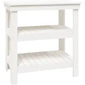 vidaXL Werkbank 78,5x50x80 cm massief grenenhout wit