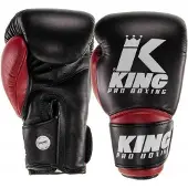 King Star 10 Bokshandschoenen - Leer - Zwart / Rood