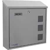 Rottner tresor Rottner Brievenbus Nora RVS - 36x36x10 cm - Inworp: 34,5x3,5 cm