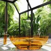 Mondiaz Vrijstaand ligbad cristal resin 180x85 cm goud