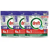Dreft 3x Platinum All In One Vaatwastabletten Regular 75 Stuks
