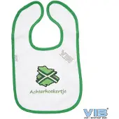 Vib - Slabbetje Luxe velours - Achterhoekertje (Groen-Wit) - Babykleertjes - Slabbetjes - zwangerschap aankondiging - baby aankondiging