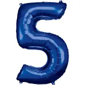 Amscan Folieballon 58 X 86 Cm Nummer 5 Blauw
