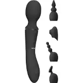 VIVE Nami - Dubbelzijdige Wand en clitoris Vibrator - Zwart