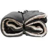 Unique living - Pluche plaid/deken - antraciet grijs - polyester - 150 x 200 cm - Plaids