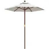 vidaXL Parasol met houten paal 196x231 cm zandkleurig