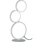 TRIO LED-tafellamp RONDO, dimbaar, met 3 ringen, hoogte 45 cm, zilver