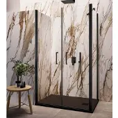 Lacus Zijwand giglio evo 90x200 cm aluminium profiel mat zwart