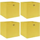 vidaXL Opbergboxen 4 st 32x32x32 cm stof geel