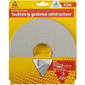 Deltafix Tochtstrip - tochtwering - grijs - zelfklevend - universeel - 12 m x 9 mm x 4 mm - Tochtstrippen