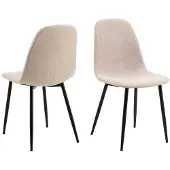 Ebuy24 Eetkamerstoel Celia Stof Beige