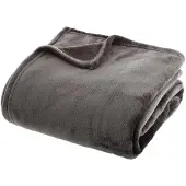 Atmosphera Fleece deken/fleeceplaid midden grijs 130 x 180 cm polyester - Plaids
