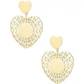 Yehwang Zomer Oorbellen hart- statement - goud - stainless steel - cadeau - hart - statement - dames cadeau-