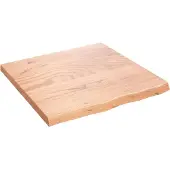 vidaXL Wastafelblad 60x60x(2-4) cm behandeld massief hout lichtbruin