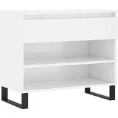 vidaXL Schoenenkast 70x36x60 cm bewerkt hout hoogglans wit
