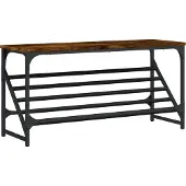 vidaXL Schoenenrek 90x30x45 cm bewerkt hout gerookt eikenkleurig