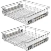 vidaXL Draadmanden uittrekbaar 2 st 600 mm zilverkleurig
