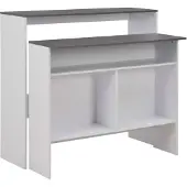 vidaXL Bartafel met 2 tafelbladen 130x40x120 cm wit en grijs