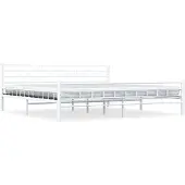 vidaXL Bedframe metaal wit 200x200 cm
