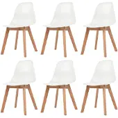 vidaXL Eetkamerstoelen wit 6 st online kopen